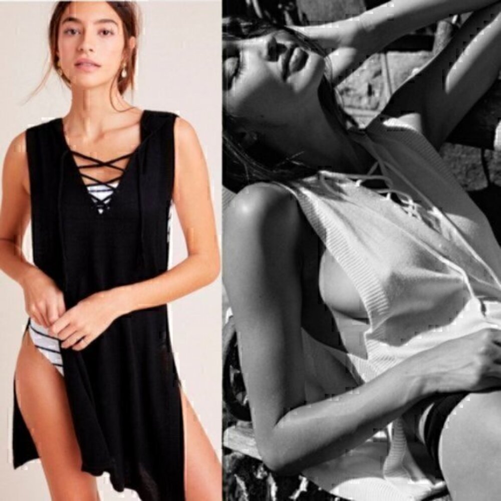 NWT ANTHROPOLOGIE L-Space Cruiser Black Coverup